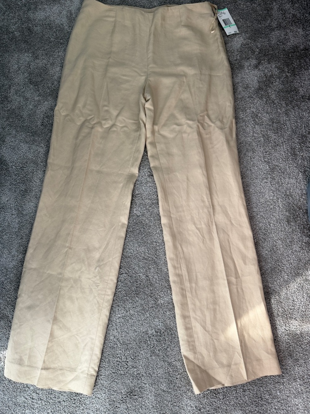 Evan Picone Beige Straight-Leg Trousers